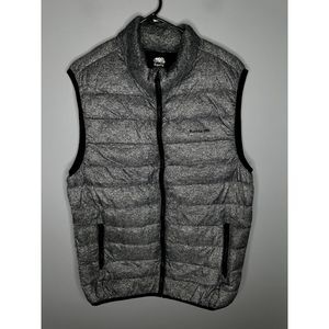 Roots Puffer Quilted Vest Men’s  M Black White 700 Down Fill Power Warm Packable